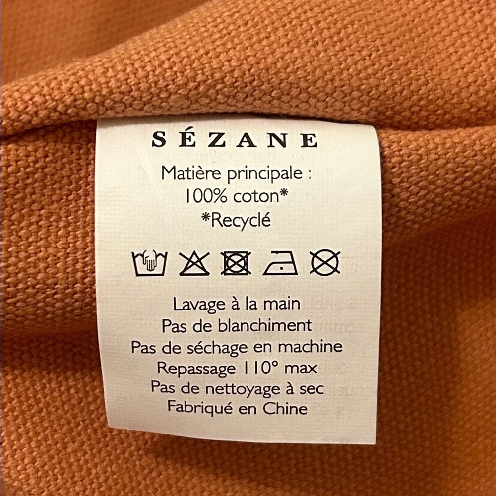 Sezane La Chamade Heart Zip Top Cotton Canvas Clutch Cosmetic Pouch New